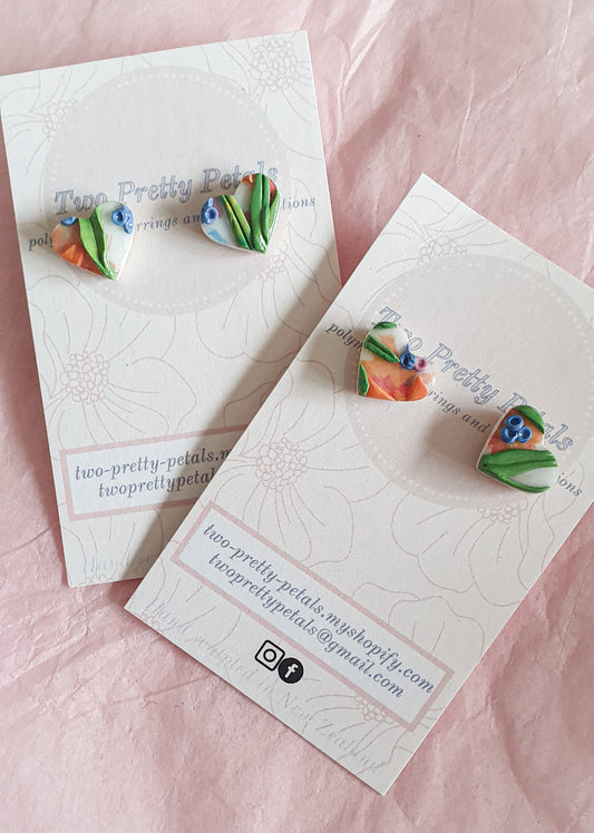 Spring Floral heart stud