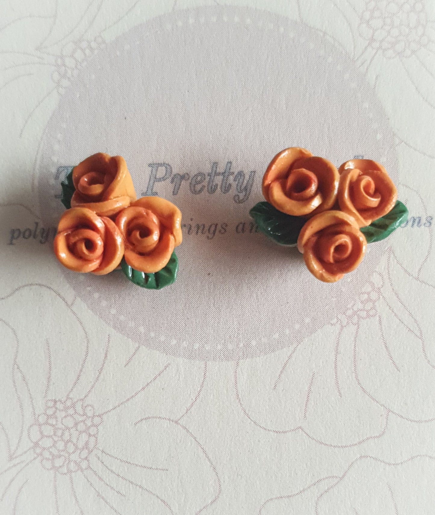 Yellow rose studs